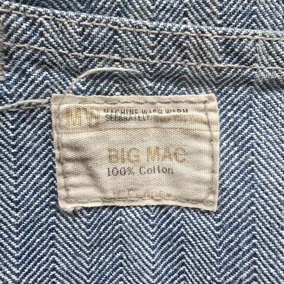 Vintage Big Mac Men's Blue Striped Denim Jacket - Picture 7 of 15